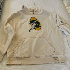 Reebok Lambeau Field Cream Packers Sweatshirt Medium